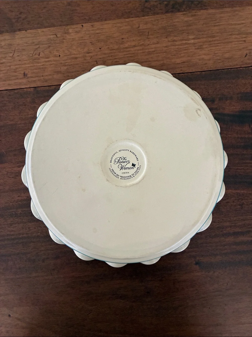 The Pioneer Woman Flea Market Pattern Turquoise Floral Stoneware Pie Dish